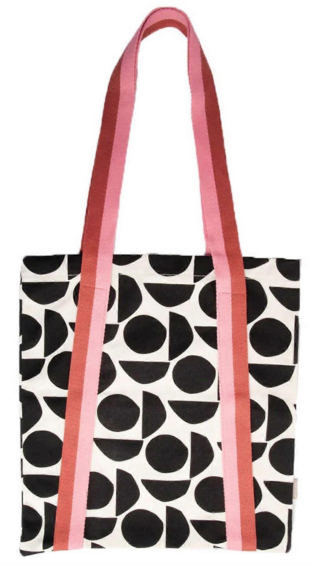 Caroline Gardner Abstract Geo Book Bag - Black/White/Pink