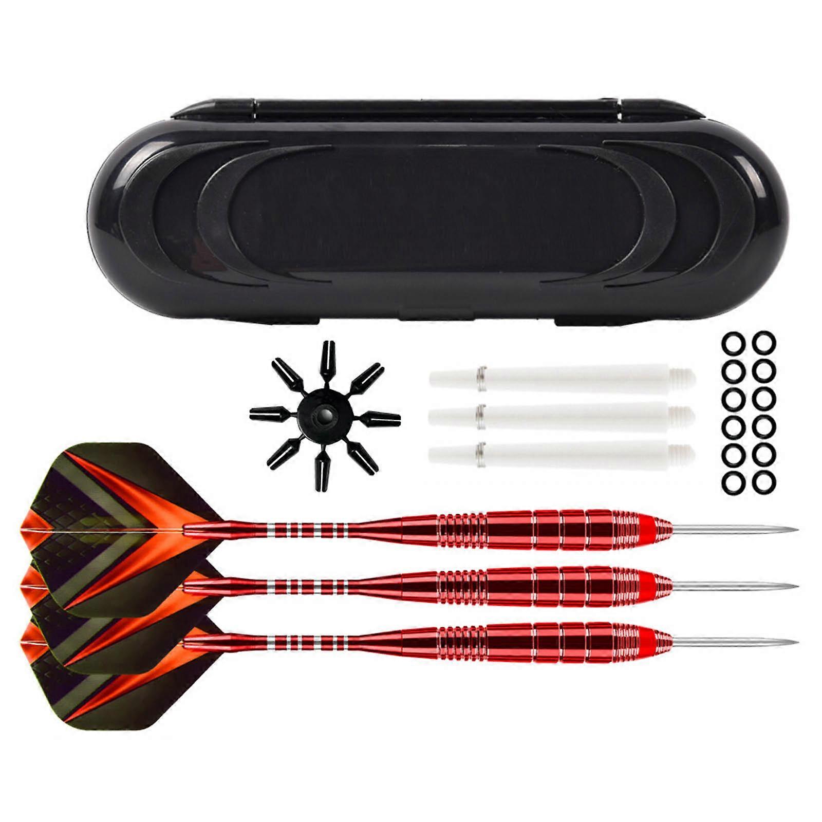 3 Pack Steel Tip Darts with Carrying Case for Professional and Beginner Darts with PET Flight Aluminum Shafts Set Multicolor