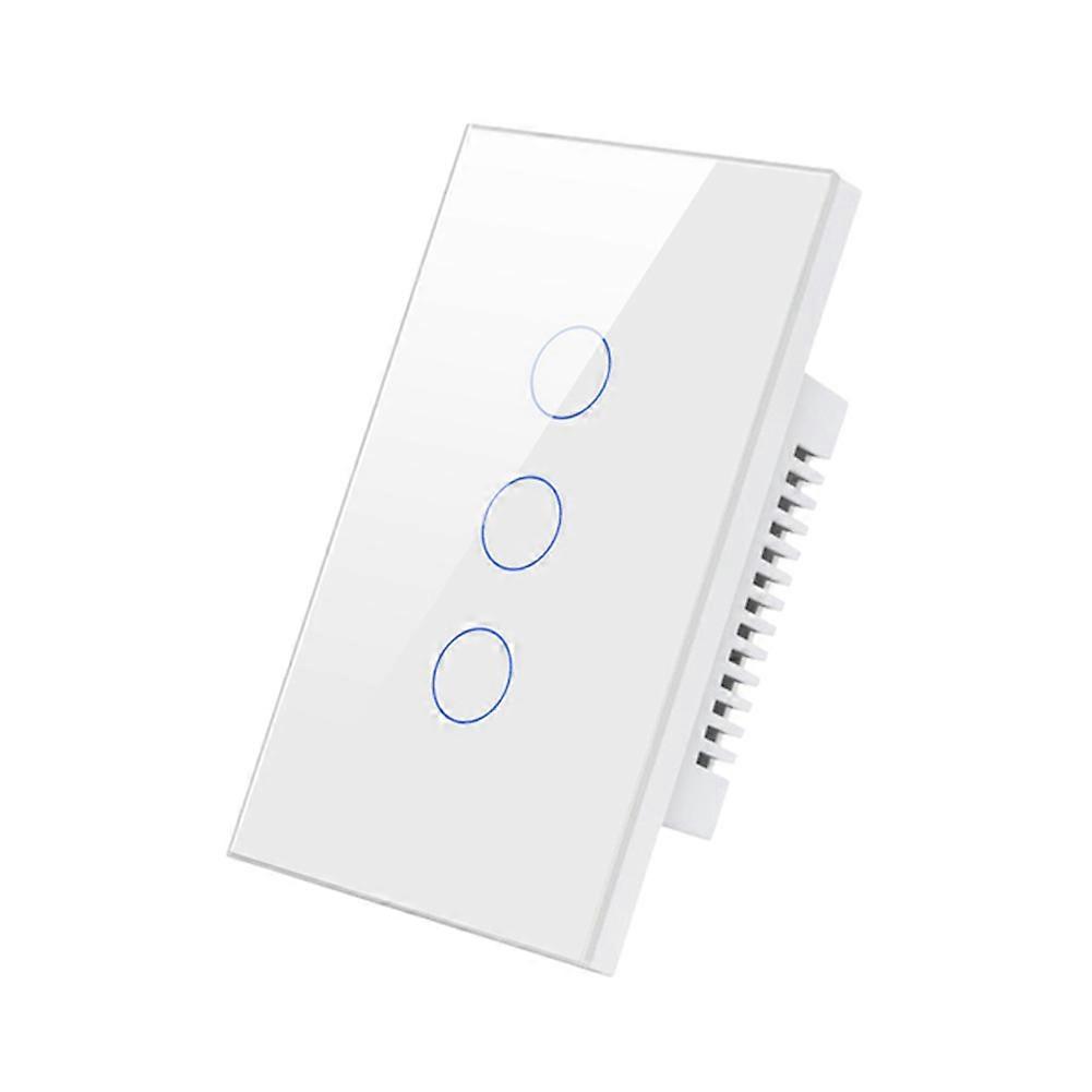 WiFi Smart Wall Switch 3 Gang Smart Touch Sensor LED Light Switches Smart Home Alexa Google Home Control White US Plug