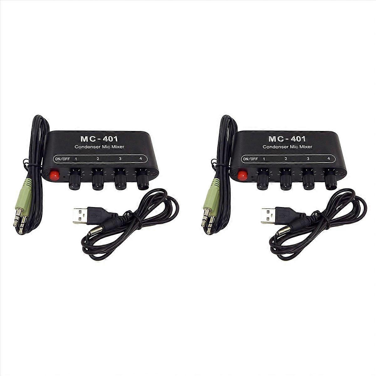 2X Mini Audio Mixer Condenser Microphone Mixer Microphone Amplifier for Computer Mobile Phone So