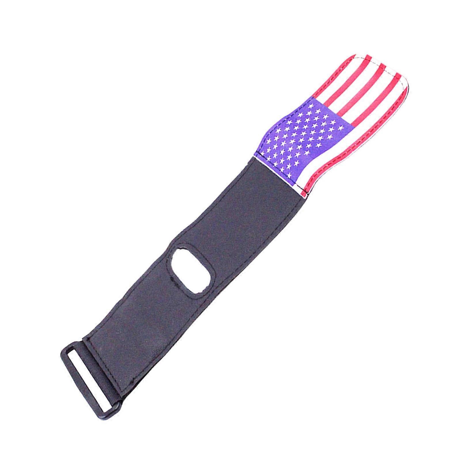Flag Pattern Design Golf Accessory Strap Features Magnets Quick Releases Strap Fastener Nonslip PU Leather Materials Multicolor