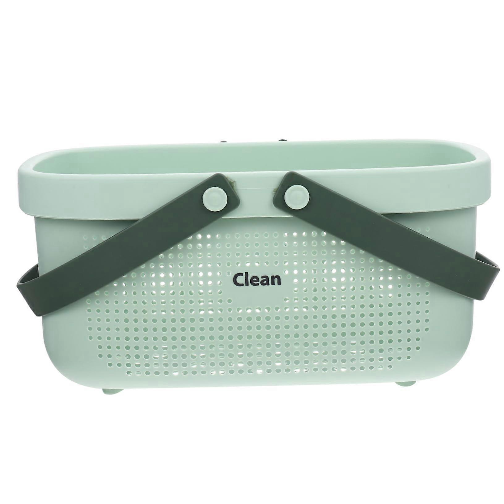 Large Shower Caddy with Wide Silicone Handle, QuickDrying Plastic Bathroom Storage Basket for Dorms