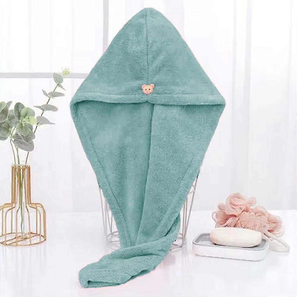 1pc Solid Color Thickened Quick-dry Hair Drying Cap, Super Absorbent