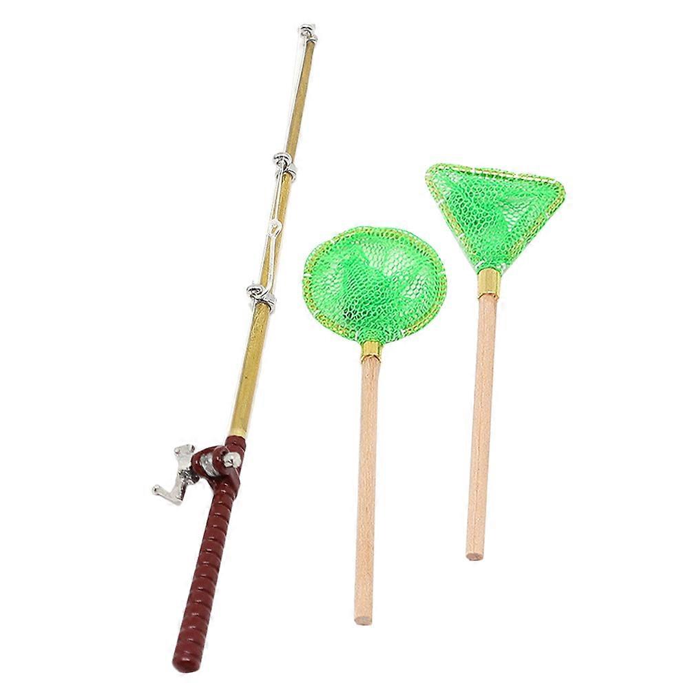 Ornamental Mini Fishing Pole for Playing 1Set Practical Desktop Tool