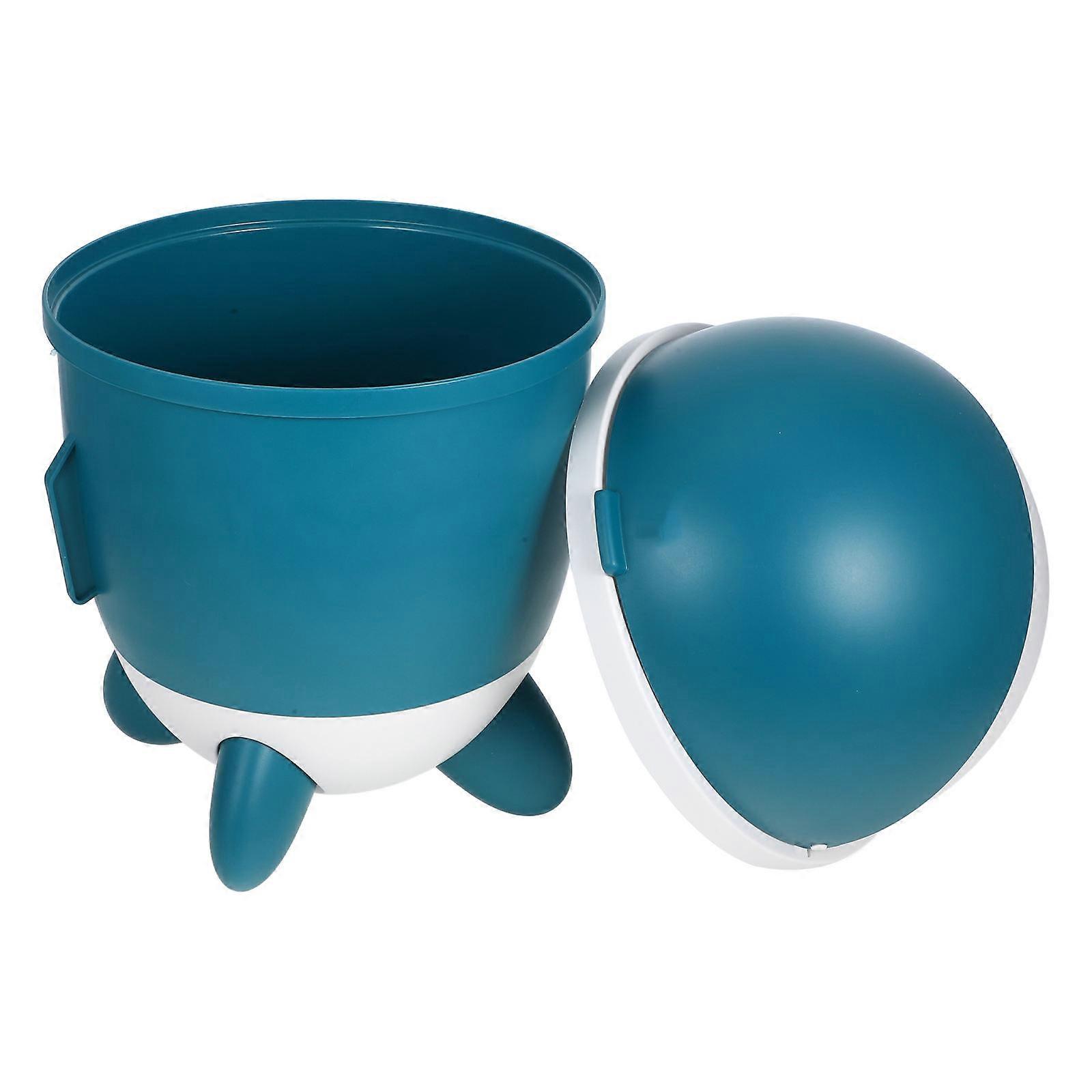 Rocket Shaped Trash Can for Home Use with Lid Plastic Wastebasket