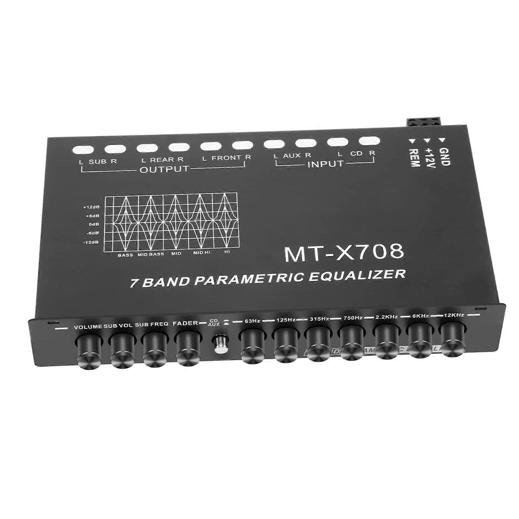 Car Audio Equalizer with Enhanced Sound Control, Compact Design, Durable Metal Housing for Stereo