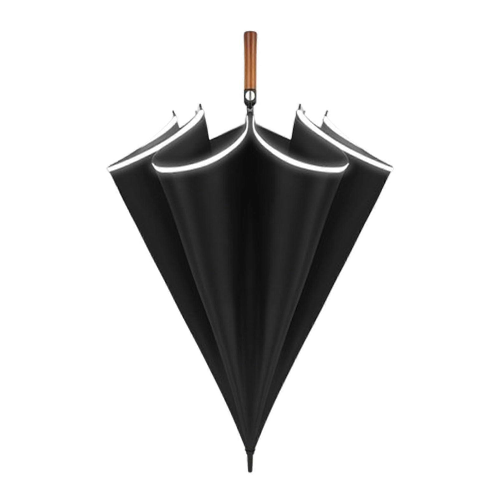 Extra Large Windproof Golf Umbrella with Double Canopy, OneClick Open, Black