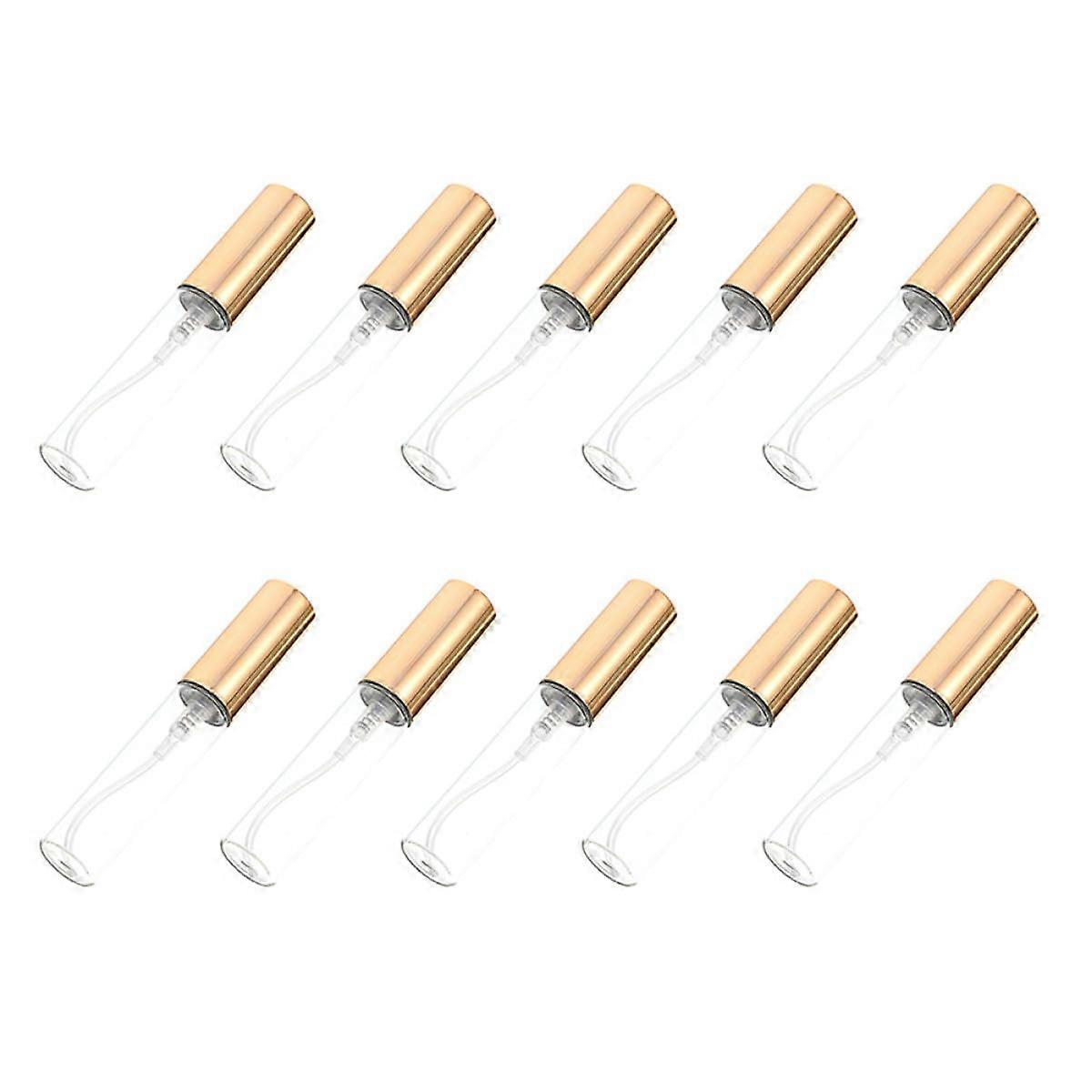 10pcs Refillable Travel Perfume Atomizer Bottles with Golden Caps for Camping and Business Trips