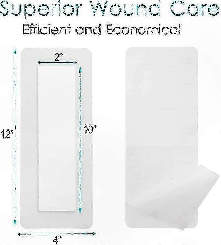 10-pack vattentät ödressing för knäoperation, 4x12 tum lång kudde