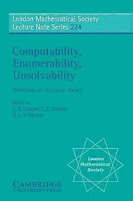 Computability Enumerability Unsolvability