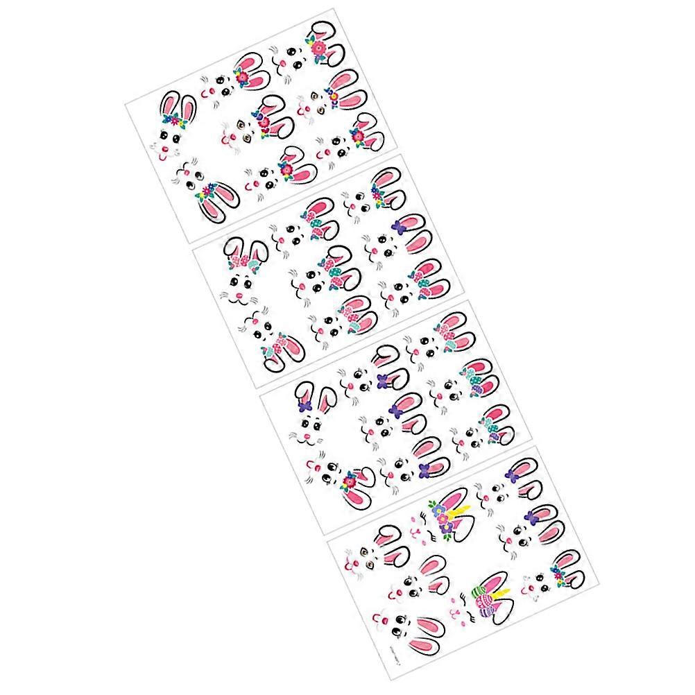 Easter Decor Sticker Set with 4Pcs Bunny Face Decals for Holiday Fun