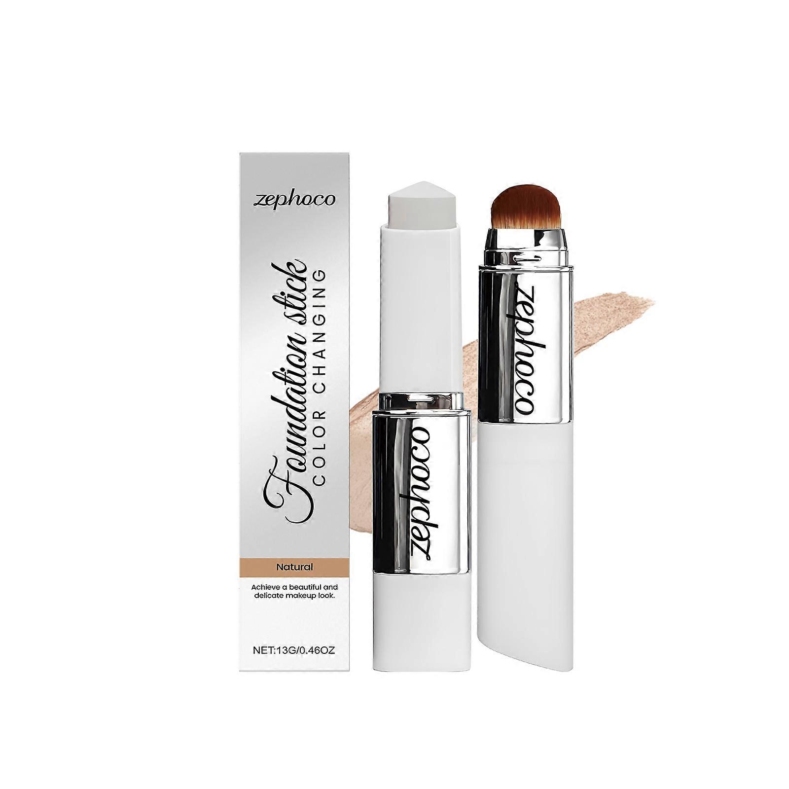 zephoco Natural Color Concealer Color-Changing Foundation Stick Light Makeup Matte Clear Natural And Smooth Foundation Stick