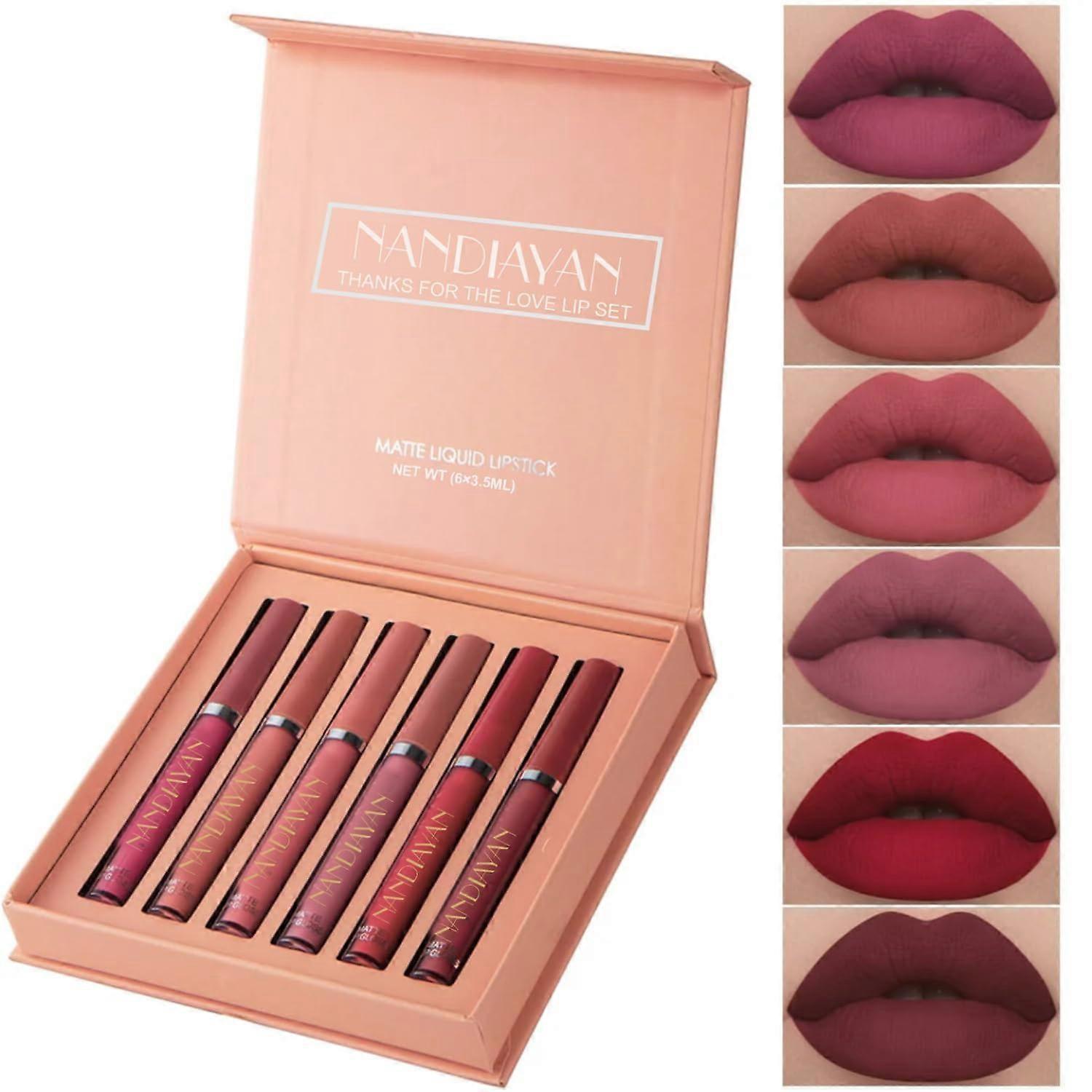 Matte Liquid Lipstick Set Pack of 6 Waterproof Smudgeproof Long Lasting Soft Matte Finish Gift