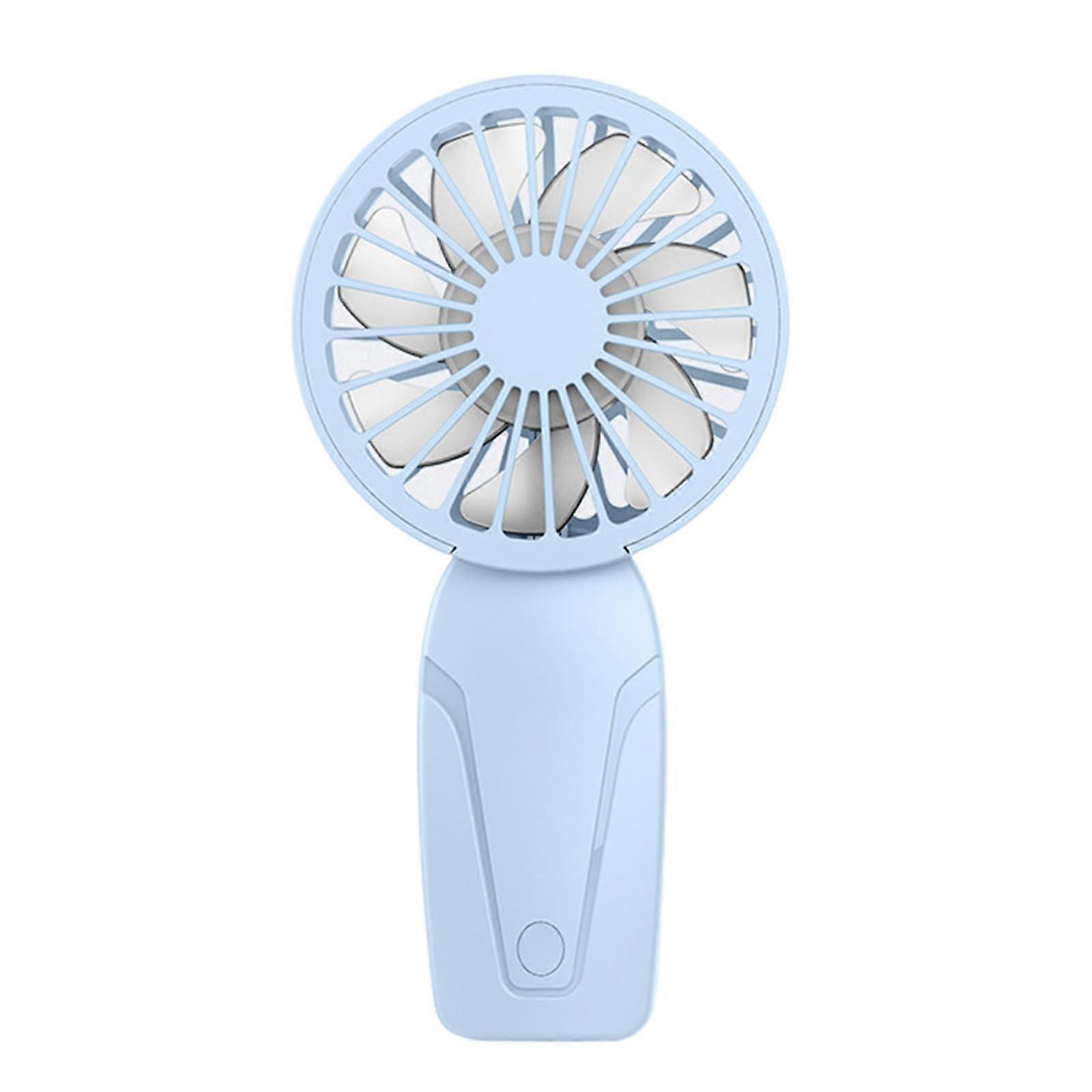 Portable Handheld USB Fan with 3 Speeds, Quiet Rechargeable  Cooling Fan 600mAh Blue