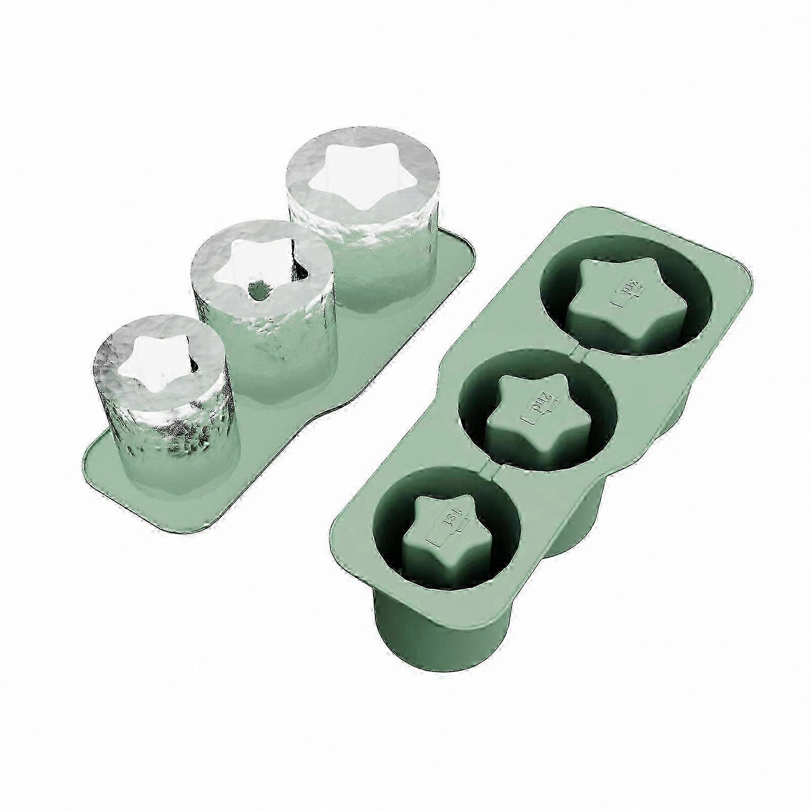 Reusable Ice Tray with Lid for 3 Hollow Cylinder Ice Molds for Cocktails, Whiskey, Coffee, and Mugs