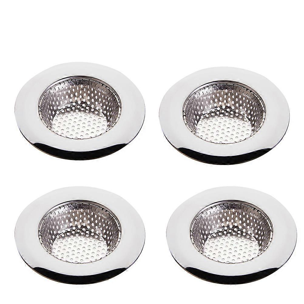 Silver Drain Strainer for Bathroom Use Stainless Steel 8Pcs Set
