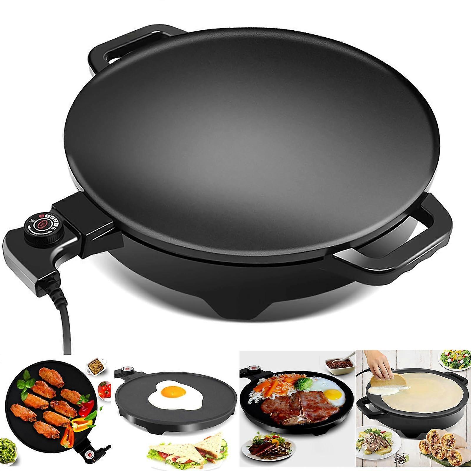 Electric Crepe Maker with Adjustable Temperature, 5in1 NonStick Pancake and Roti Griddle