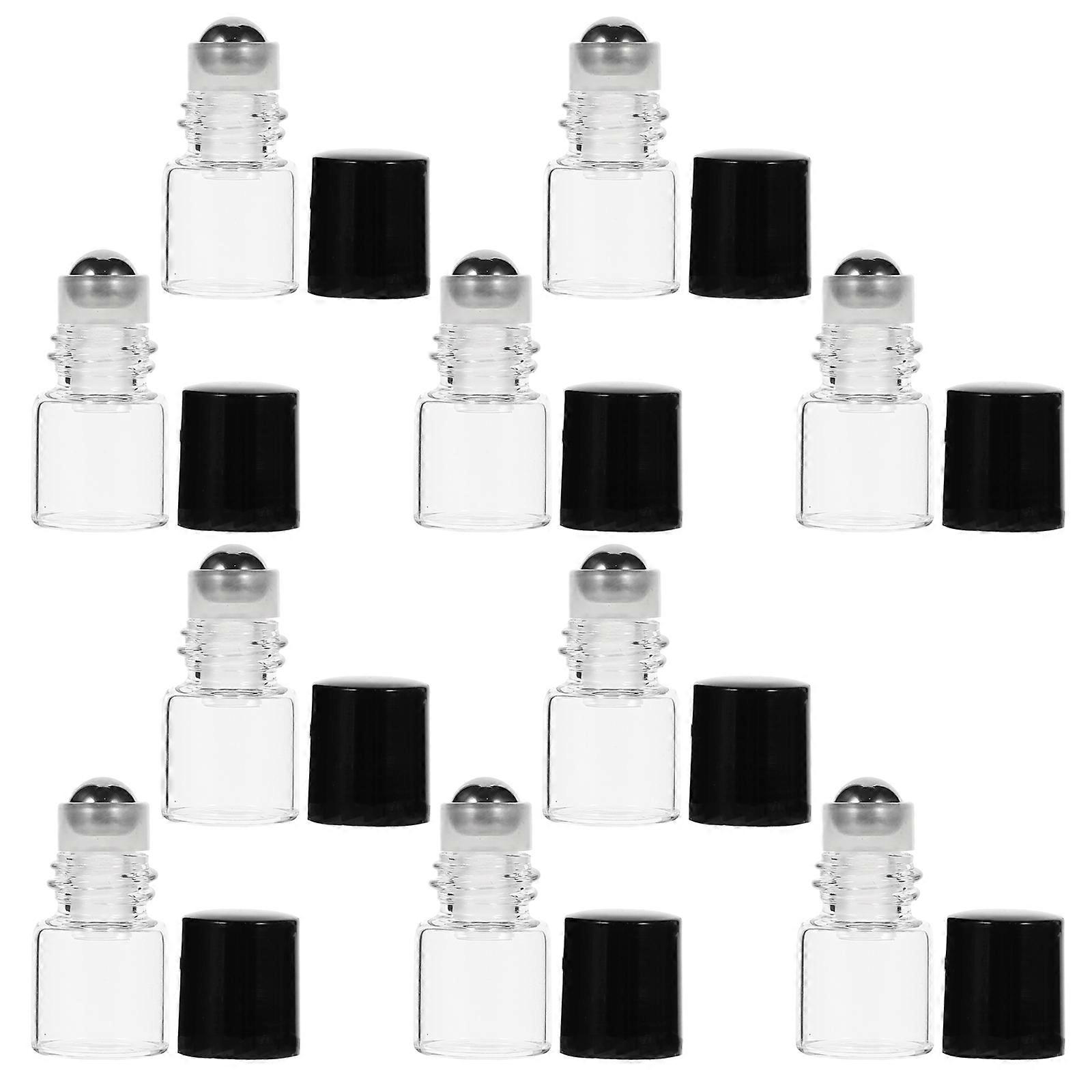 Mini Roll on Bottles Black Glass for Storage 25Pcs Collection