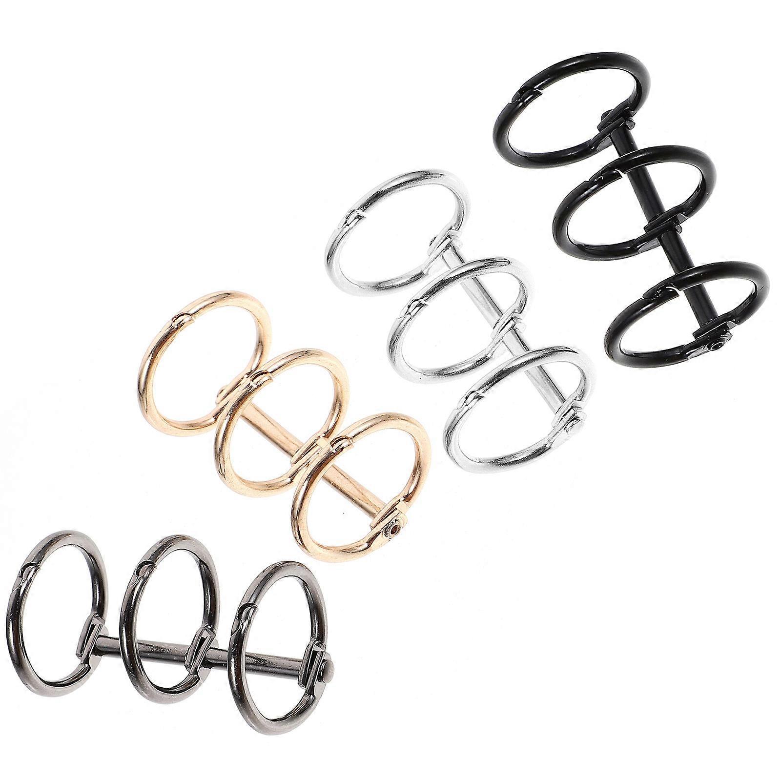Metal Binder Rings 4Pcs Practical Binder Accessories For Document Classification Inner Diameter 20X2.4X40Mm Assorted Color