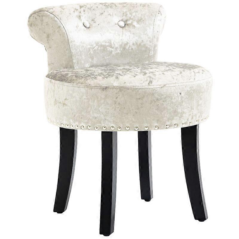 Dressing Table Stool Rubber Wood Legs Ice Velvet Vanity Stool