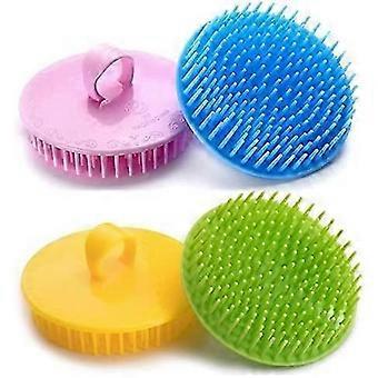Hair Scalp Brush Dandruff Cleaning Brush Shower Scalp Shampoo Brush Scalp Massager Pack of 4(Blue,Green,Yellow,Pink) Edition 1226