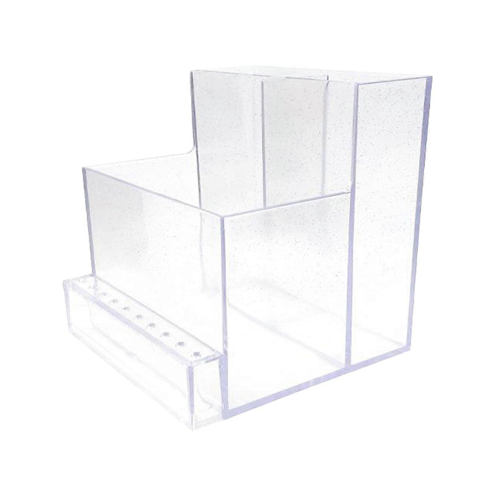 Nail Drill Bit Holder ThreeRow Clear Acrylic Organizer for 10 Bits Manicure Tool Storage