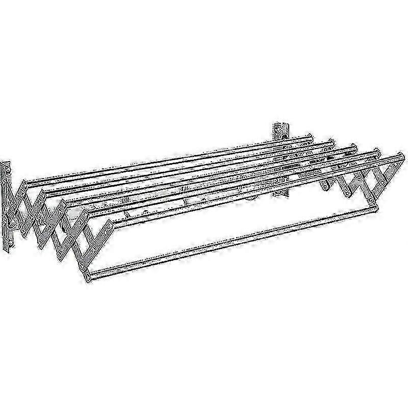 Expandable Wall Drying Rack with 5 Hanging Rails compatible with Small Bathrooms