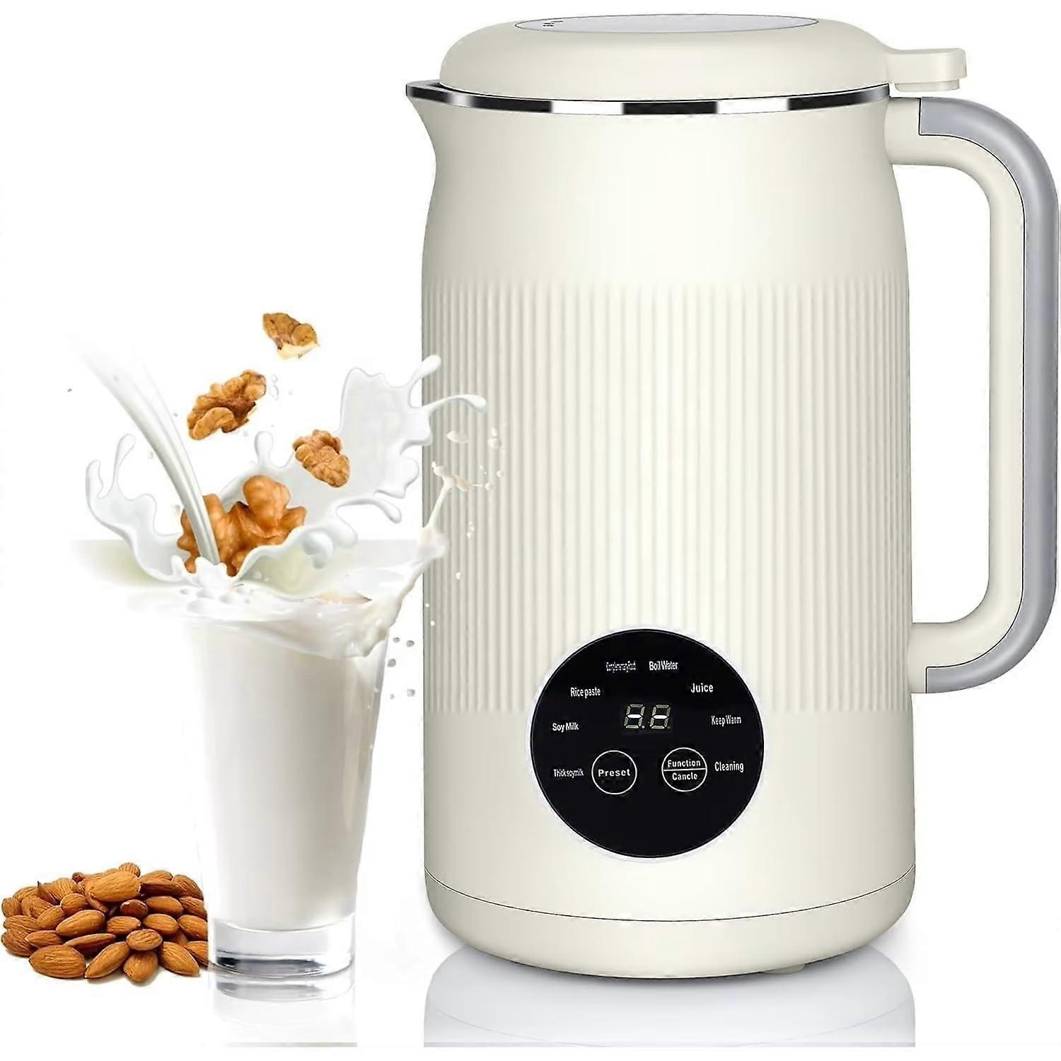 Nut Milk Maker with LED Touch Display, 1200ml Soy Milk Maker, Self Cleaning, Timer, 8in1 Functions