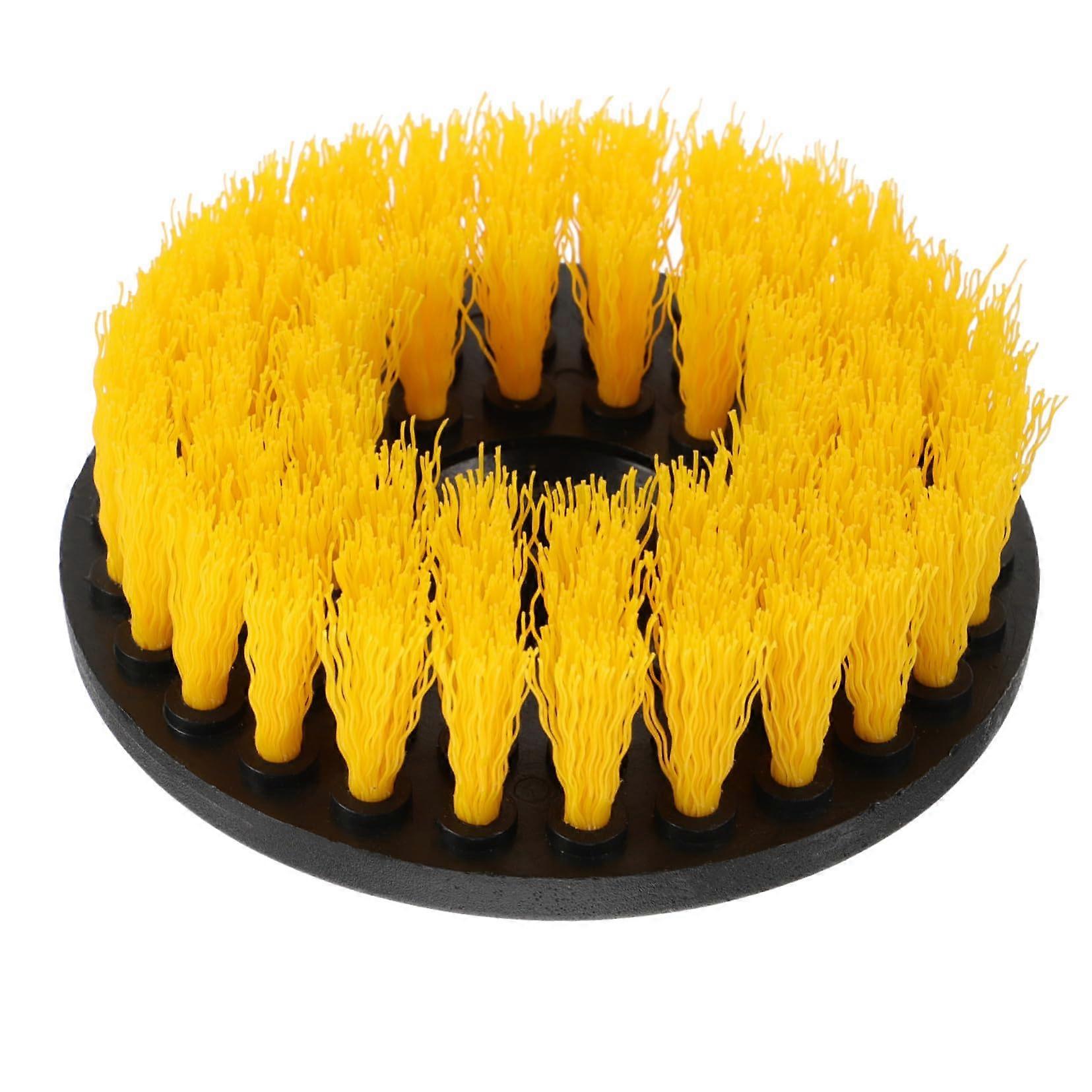 Drill Brush Replacement Yellow Medium Stiff Bristles for Floor Bathroom Deep Stain Removal