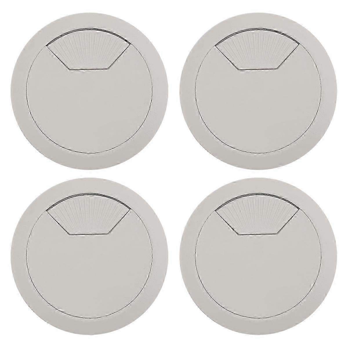 4 Pcs 53mm Drill Hole Plastic Home Computer Desk Cable Cord Grommets