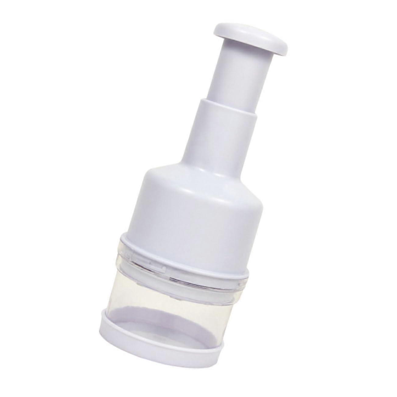 Manual Garlic Press and Vegetable Chopper Compact Easy Clean Hand Pull Design for Nuts and Veggies