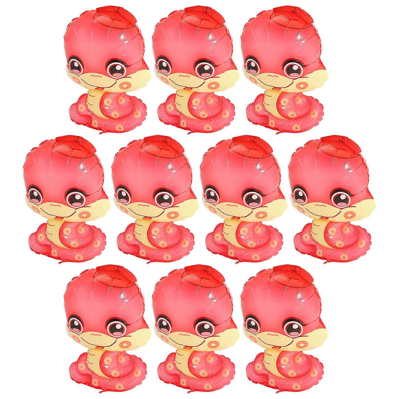 Snake Balloons for Decoration with Red Plastic Material 10Pcs Pack