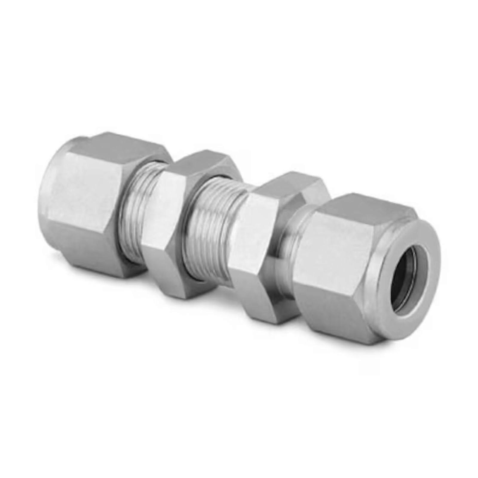 SS161061 Stainless Steel Bulkhead Union Easy Install Straight Fitting for Fluid Control
