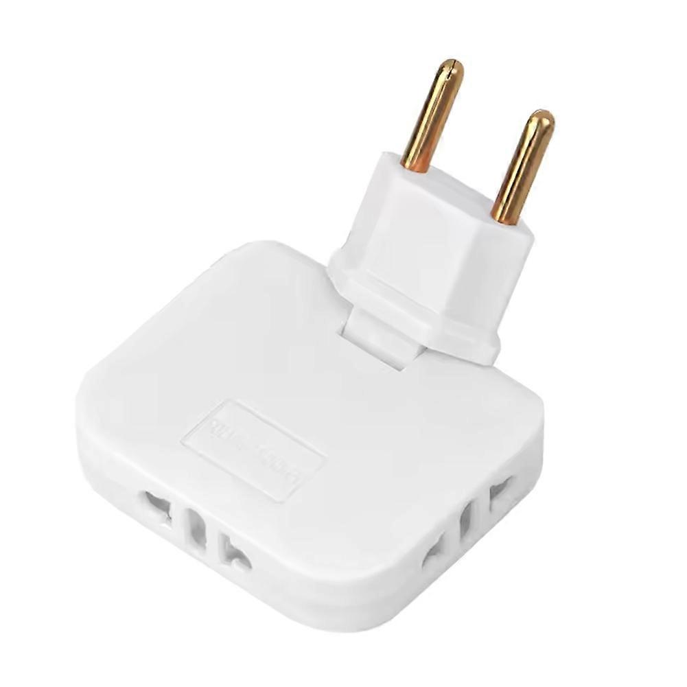EU Plug 180 Degree Rotatable Converter 3-1 EU to US Extension Plug Multi-Plug Wireless Outlet Adapter Socket White