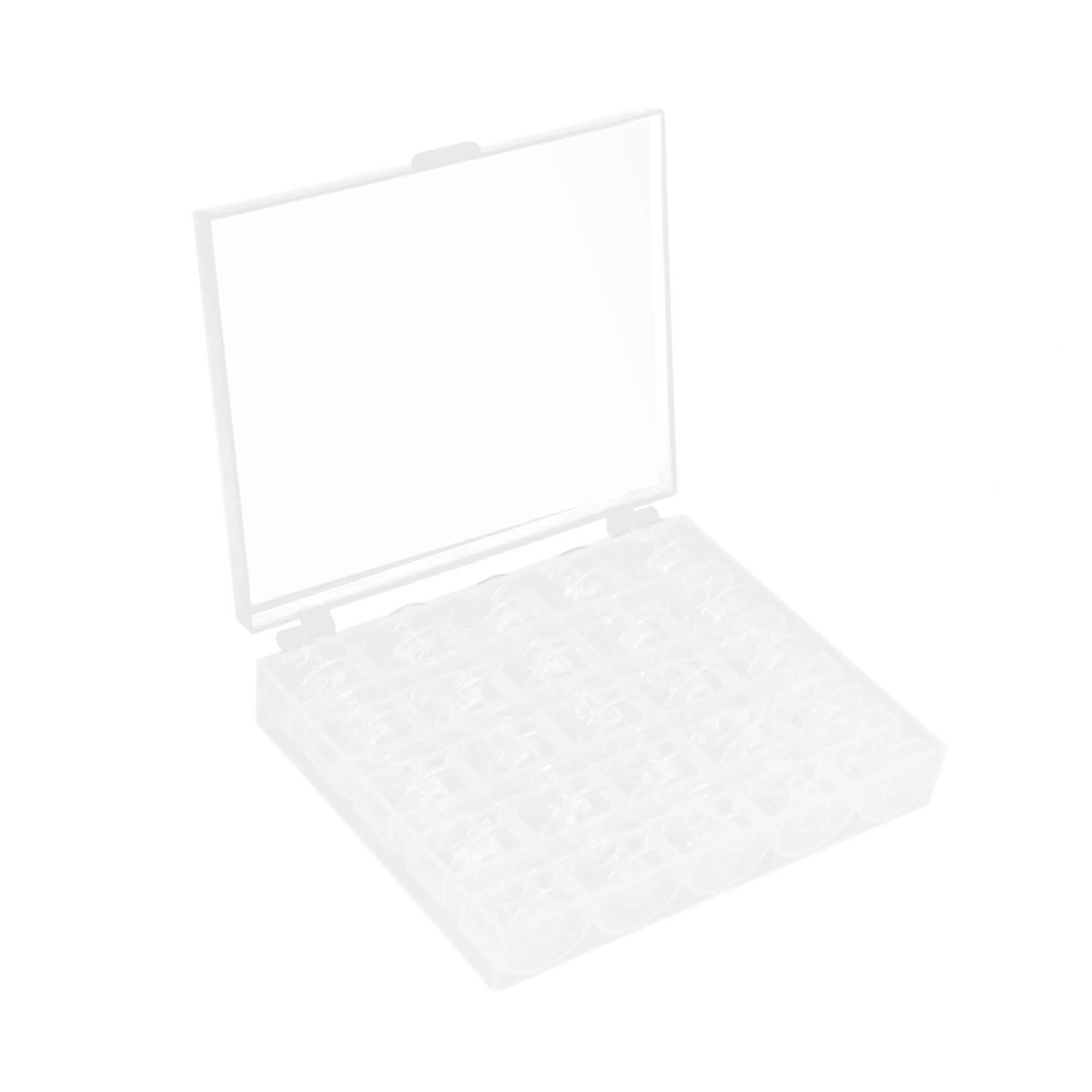 25Piece Transparent Sewing Machine Bobbins with Clear Plastic Case for Organized Thread Storage