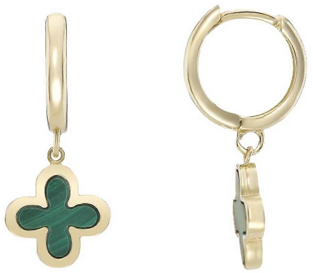 Mark Milton Malachite Drop Earrings - Yellow Gold/Green