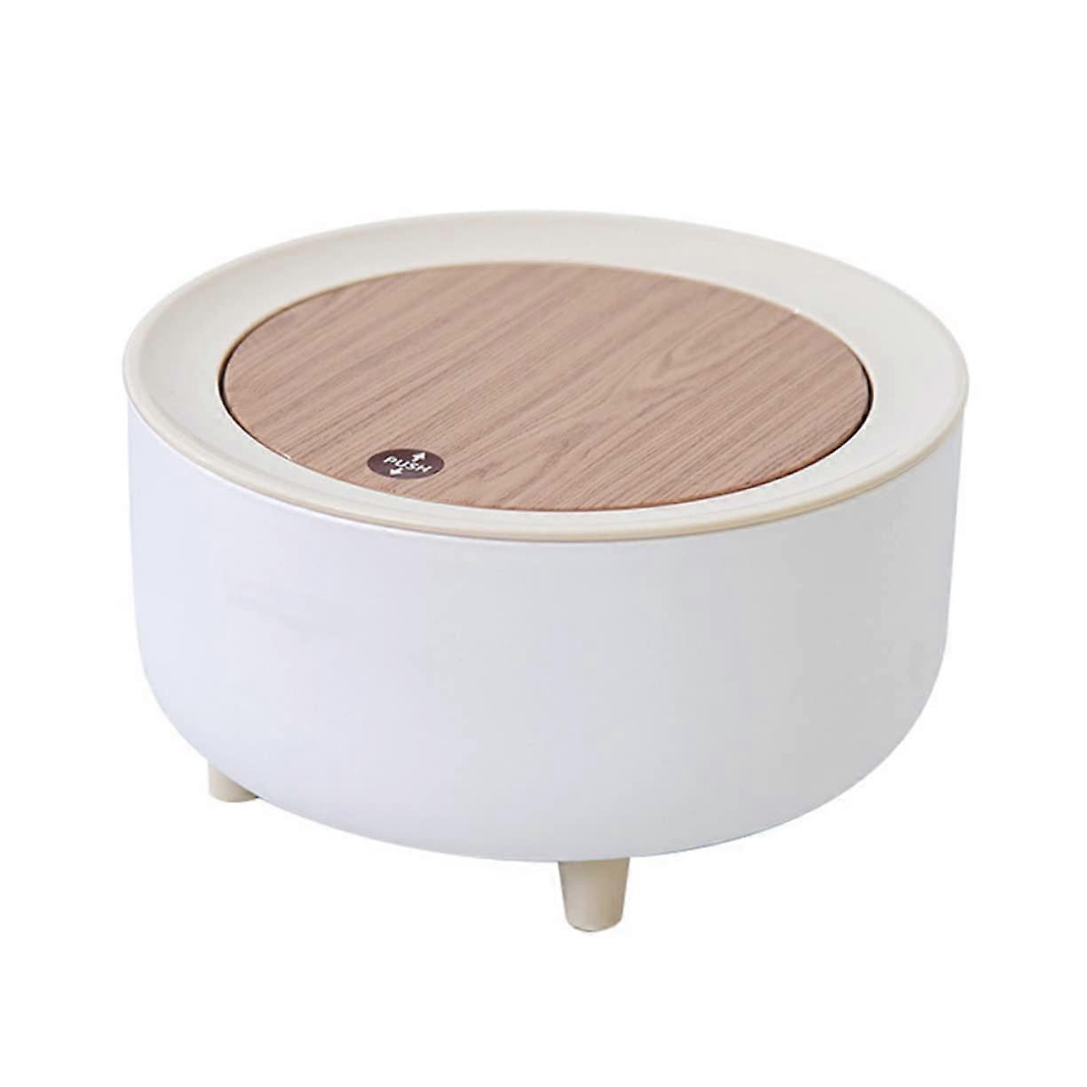 Desktop Trash Can with Lid, Press Type Mini Waste Bin, Space Saving Tabletop Rubbish Container for Office