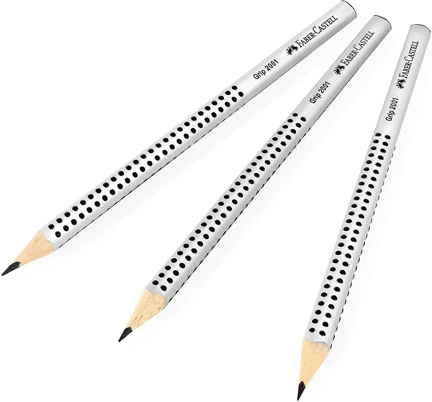 Grip 2001 Triangular Graphite Pencils 2B Pack of 3 Ergonomic Grip BreakResistant Lead Eco Coating