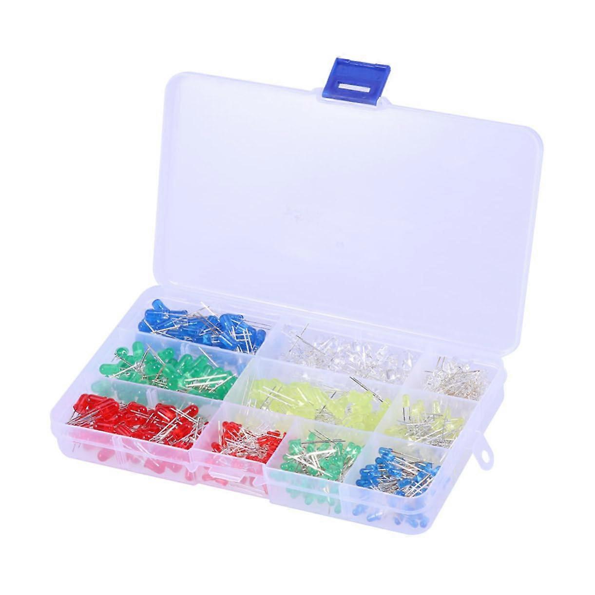 500 PCS LED Diode Kit with Resistors, Assorted Colors for DIY Electronics and Soldering Projects