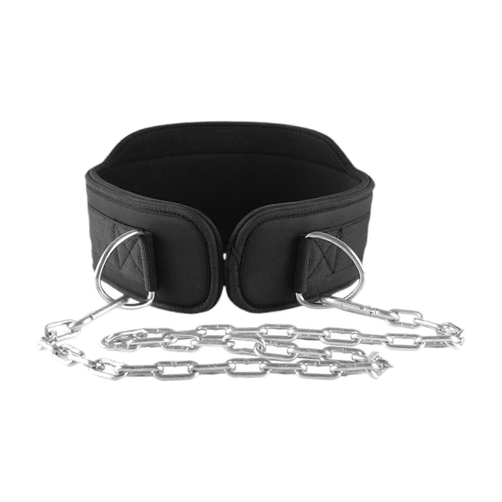Adjustable Weightlifting Dip Belt with Chain for PullUp Squat Training and Ergonomic Back Support