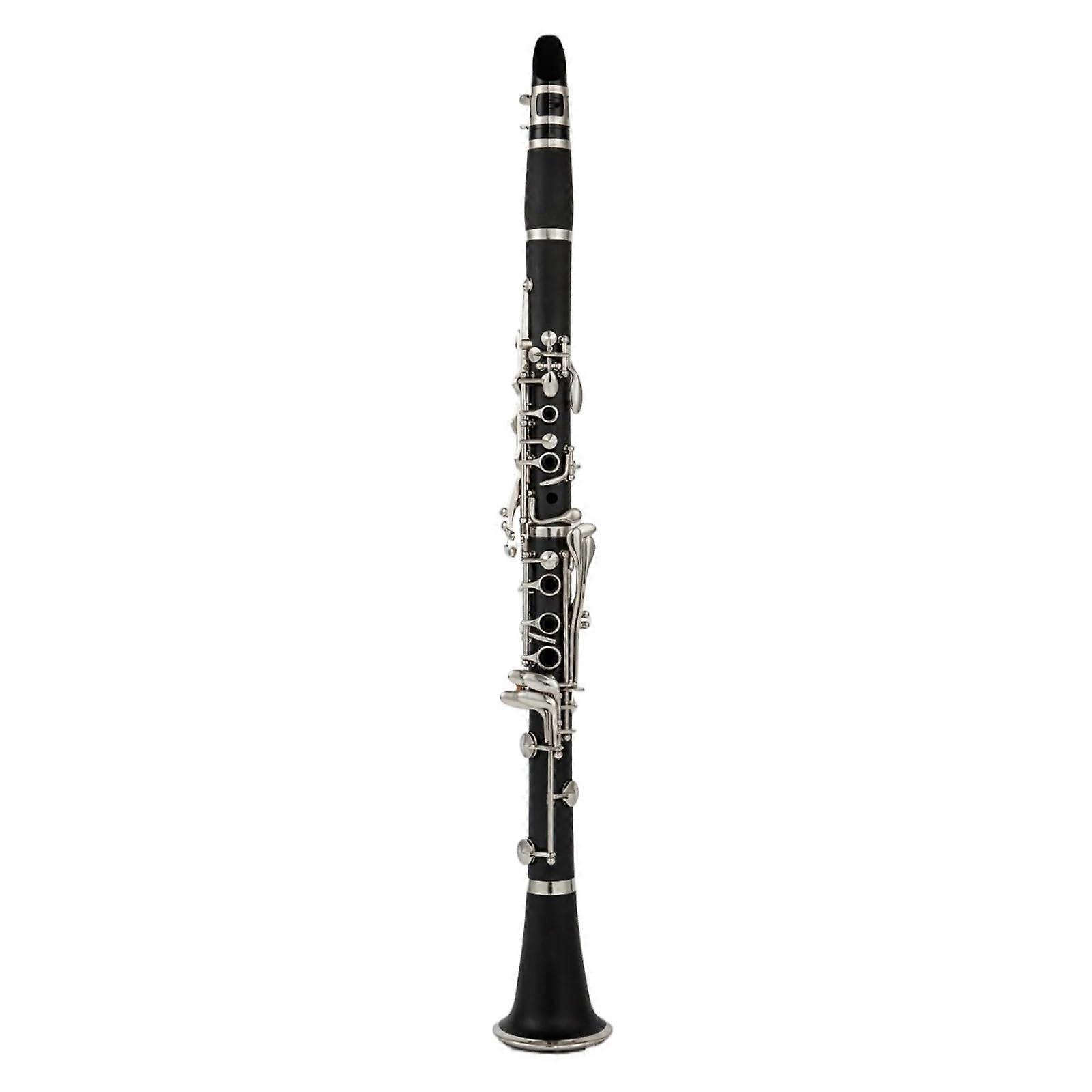 Bb Clarinet 17 Key B Instrument with Quick Key Response, Clear Rich Tone, Durable Bakelite Body