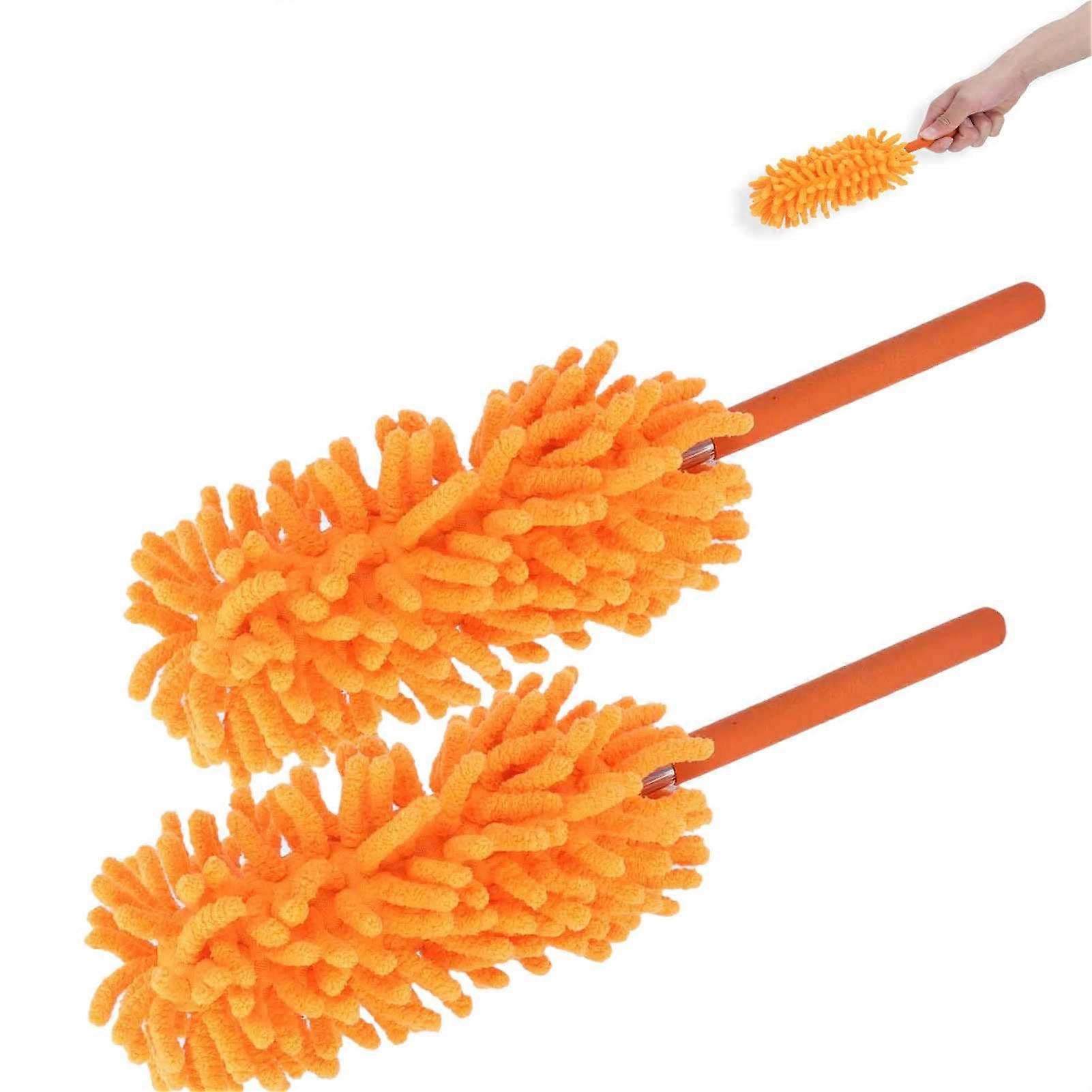 Microfiber Duster with Telescoping Extension Pole, 2PCS Washable Set for Ceiling Fan and  Places