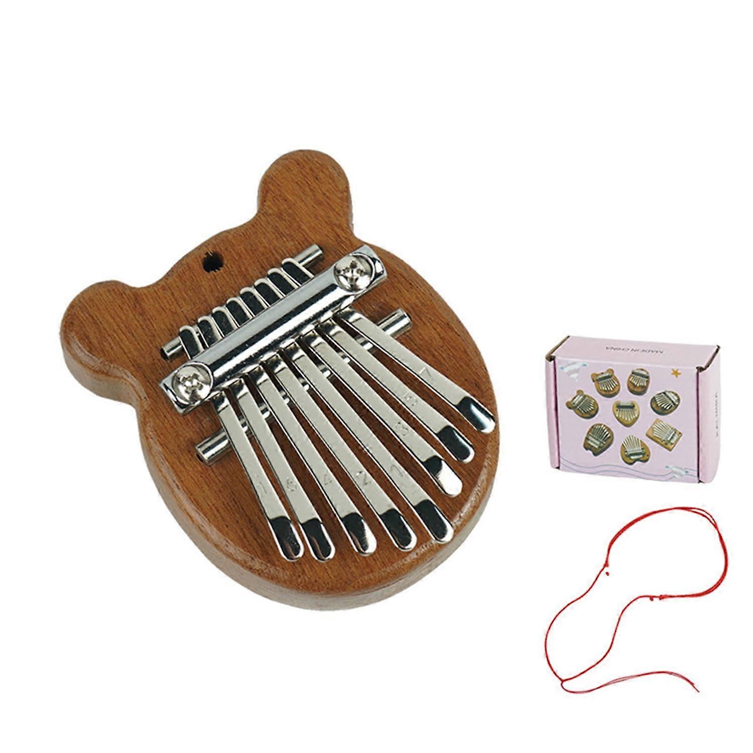 Kalimba Thumb Piano 8 Key Mini Kalimba with Marked Notes Solid Wood Pocket Gift for Beginners