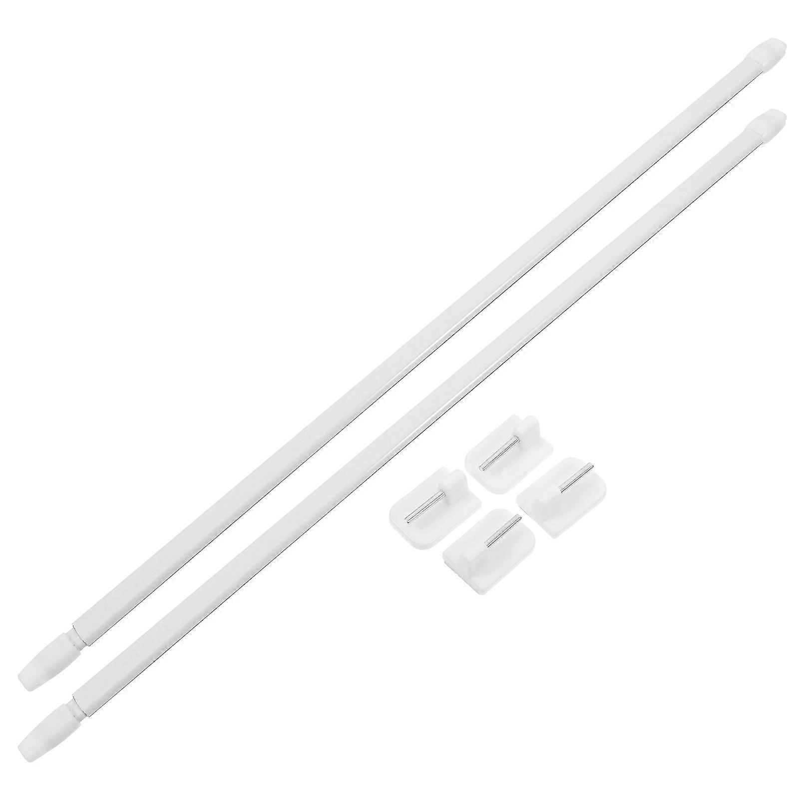 White Telescoping Shower Curtain Rod 1Set Extendable Adjustable for Home