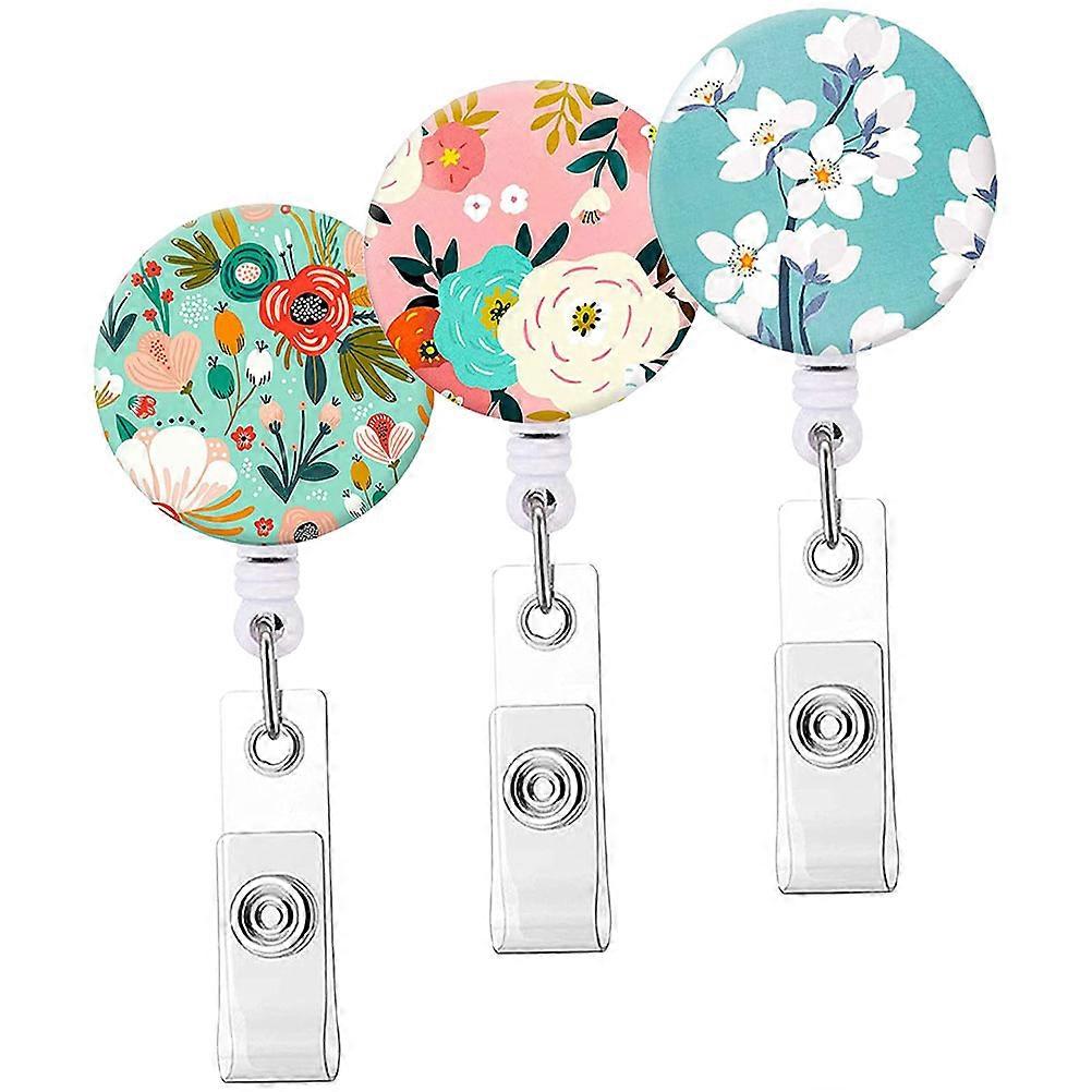 Badge Holder Retractable Badge Clips for Workplace Abs Assorted Color Presentation 3Pcs