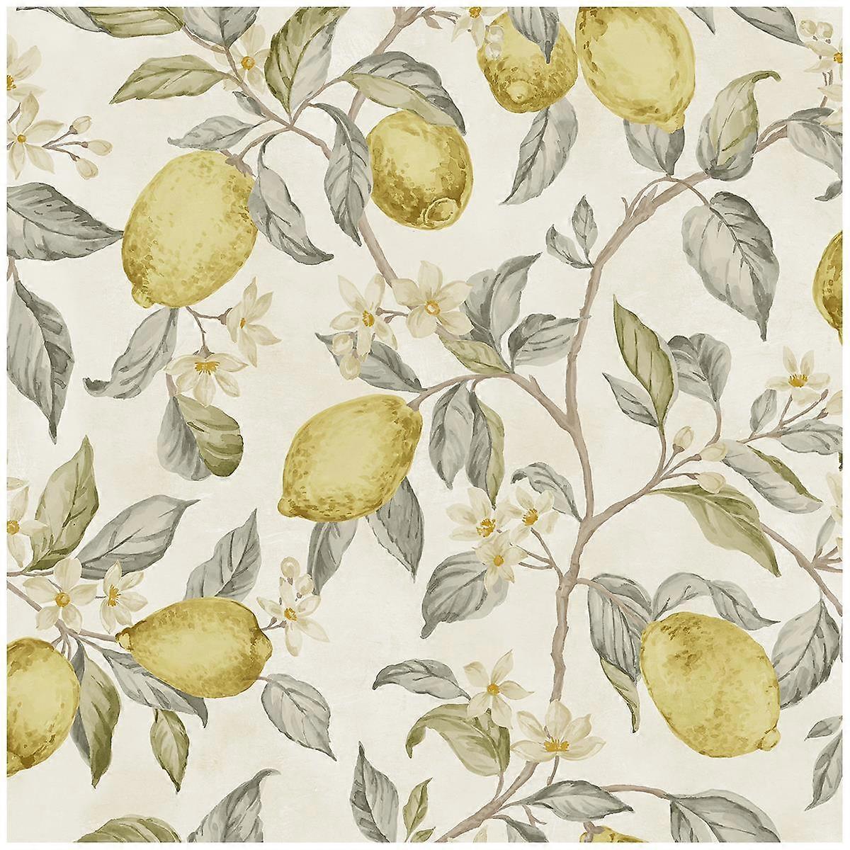Amalfi Cream Lemon Wallpaper
