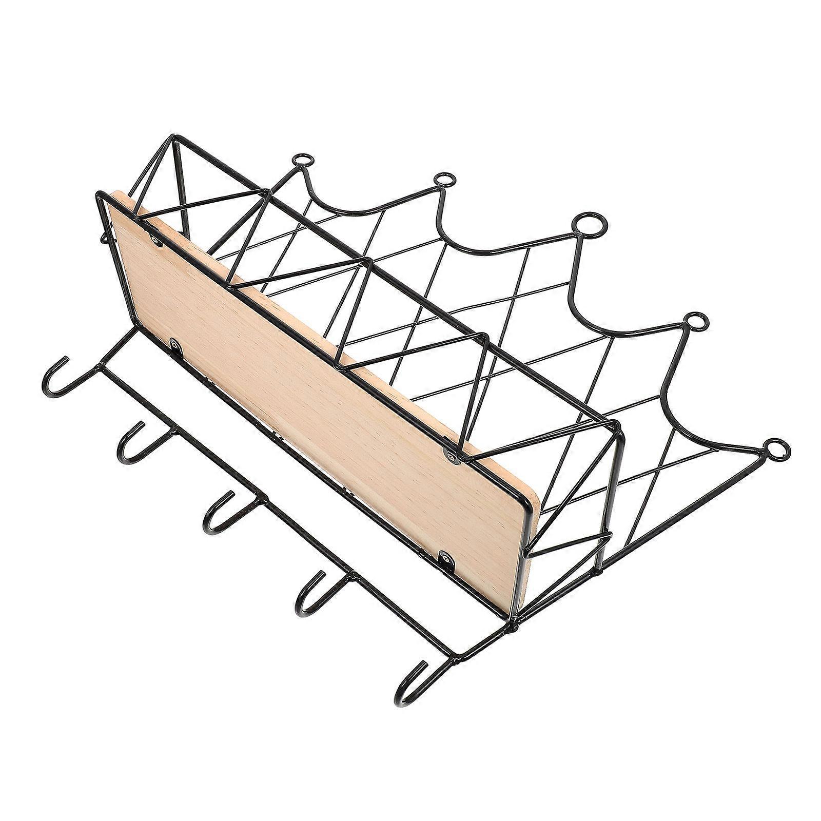 Black Decoration Storage Shelf Wall-Mounted Rack for Storage 1Pcs