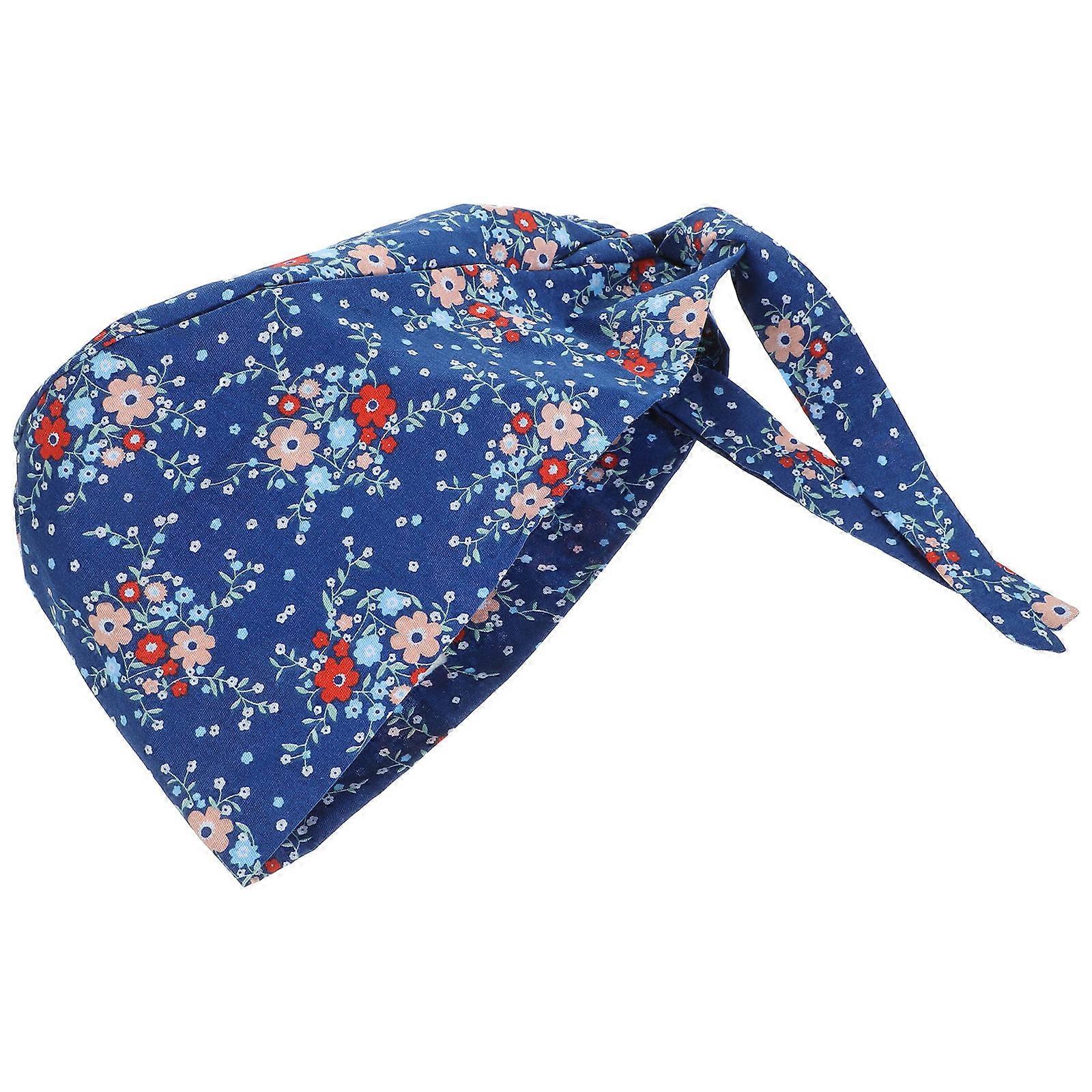 Printed Hat Strap Working Oilproof Kitchen Chef Headdress for Clean Environment