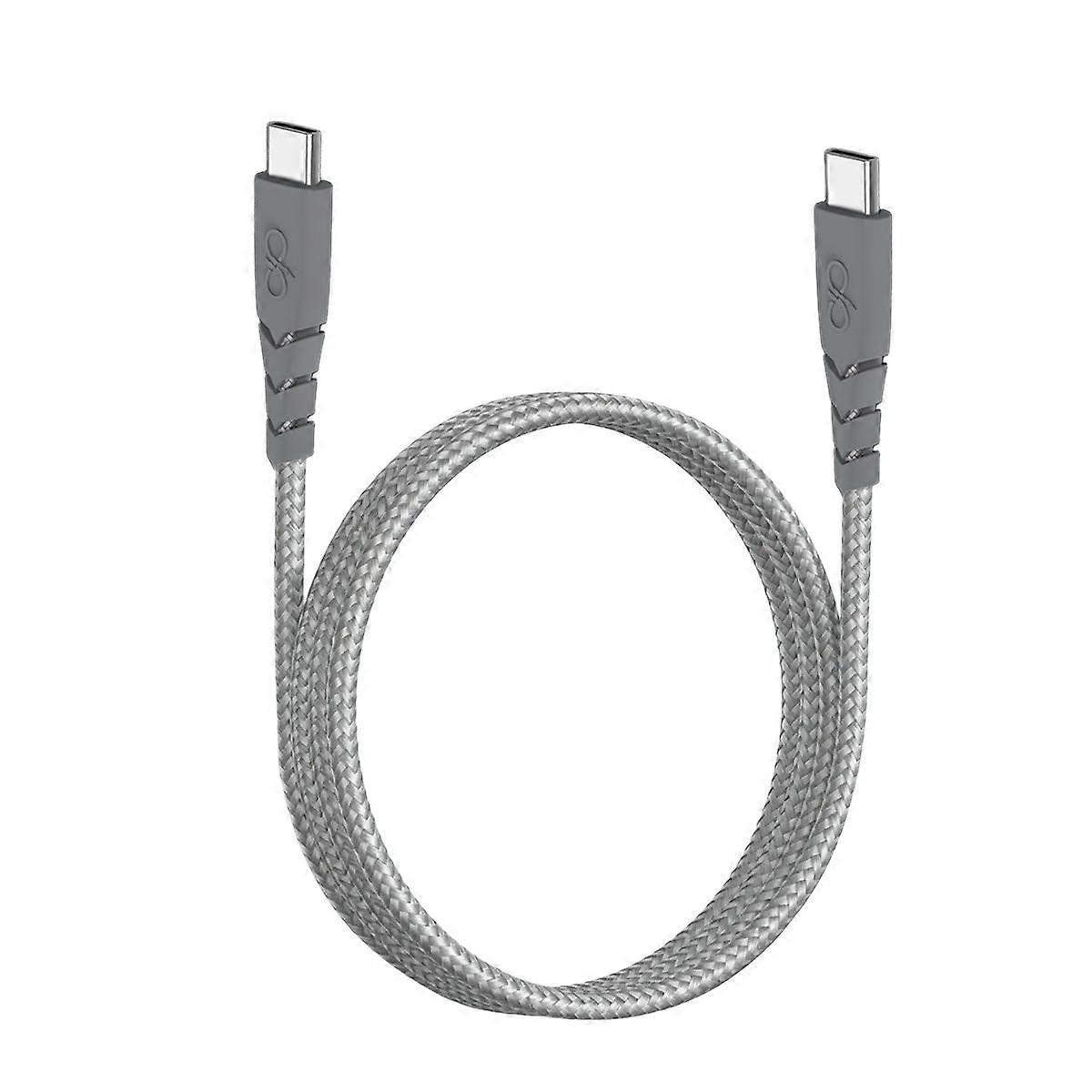 Ultra güçlendirilmiş USB C/USB C kablosu 1.2m 3A Gri