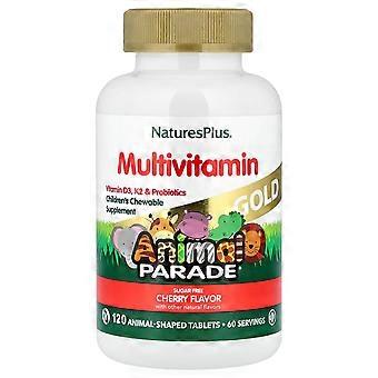 NaturesPlus, Animal Parade Gold, Children's Chewable Supplement, Cherry, 120 Animal-Shaped Tablets